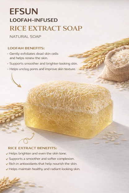 Rice Extract Loofah Soap – Natural Exfoliating Handmade Bar | Efsun Natural