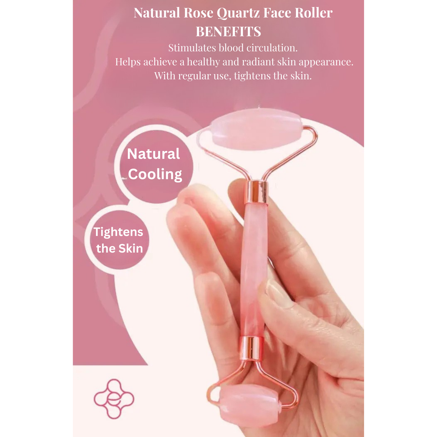 Natural Rose Quartz Face Roller – Lifting & Cooling Facial Massage Tool | South Africa