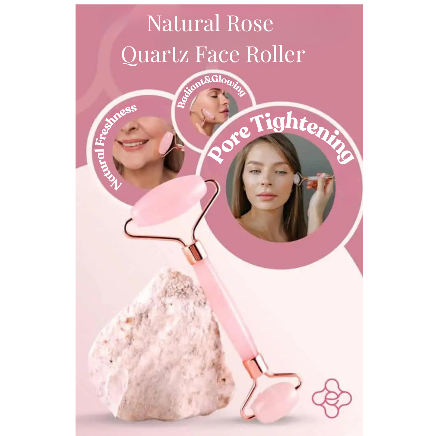 Natural Rose Quartz Face Roller – Lifting & Cooling Facial Massage Tool | South Africa