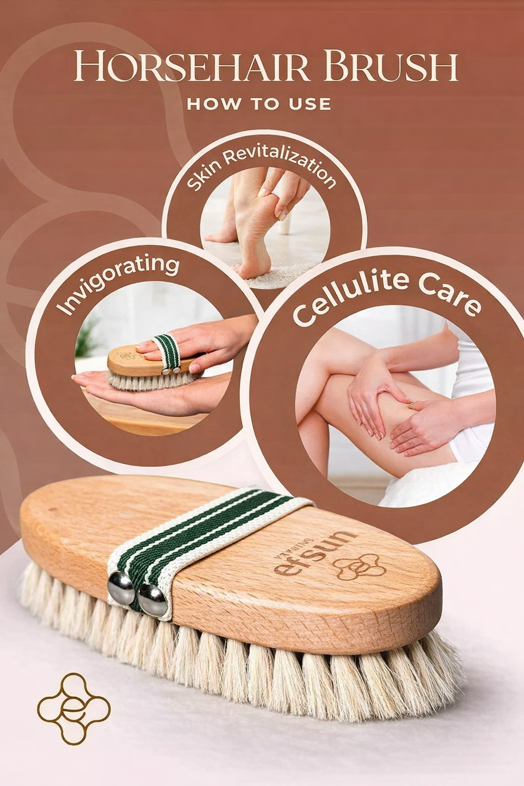 Eco-friendly horsehair exfoliating brush