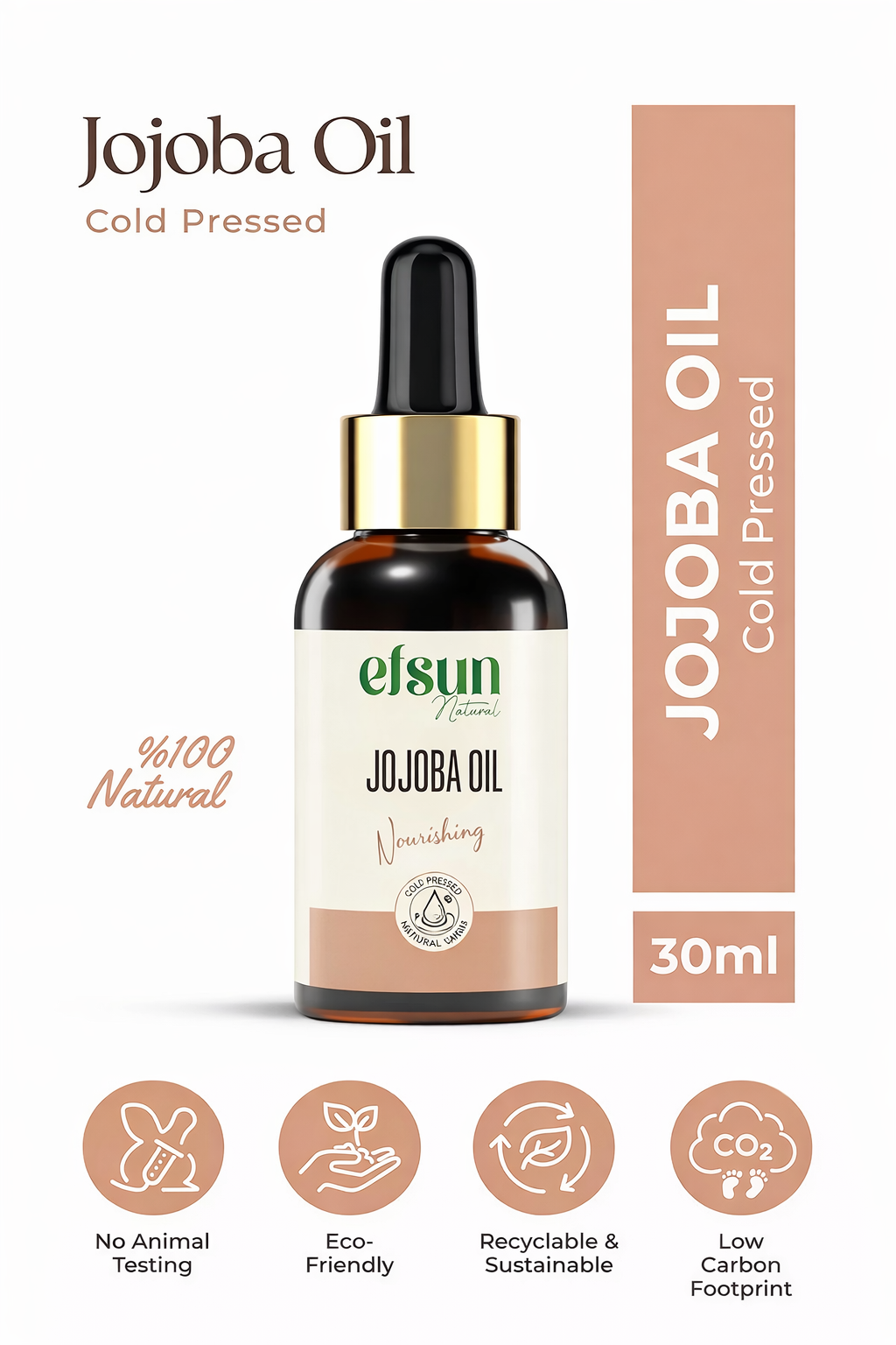 Efsun Natural Jojoba Oil 30ml cold pressed bottle