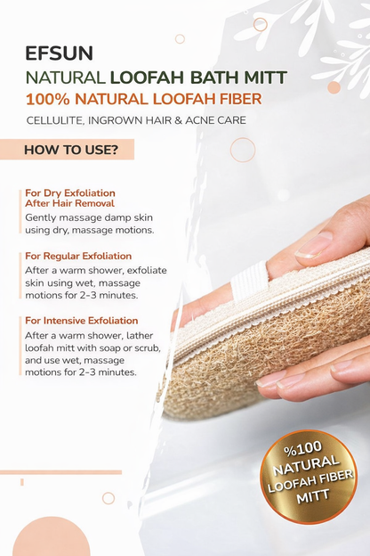 Efsun Natural exfoliating loofah glove for smoother and clearer skin