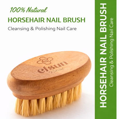 Natural horsehair nail brush wooden base