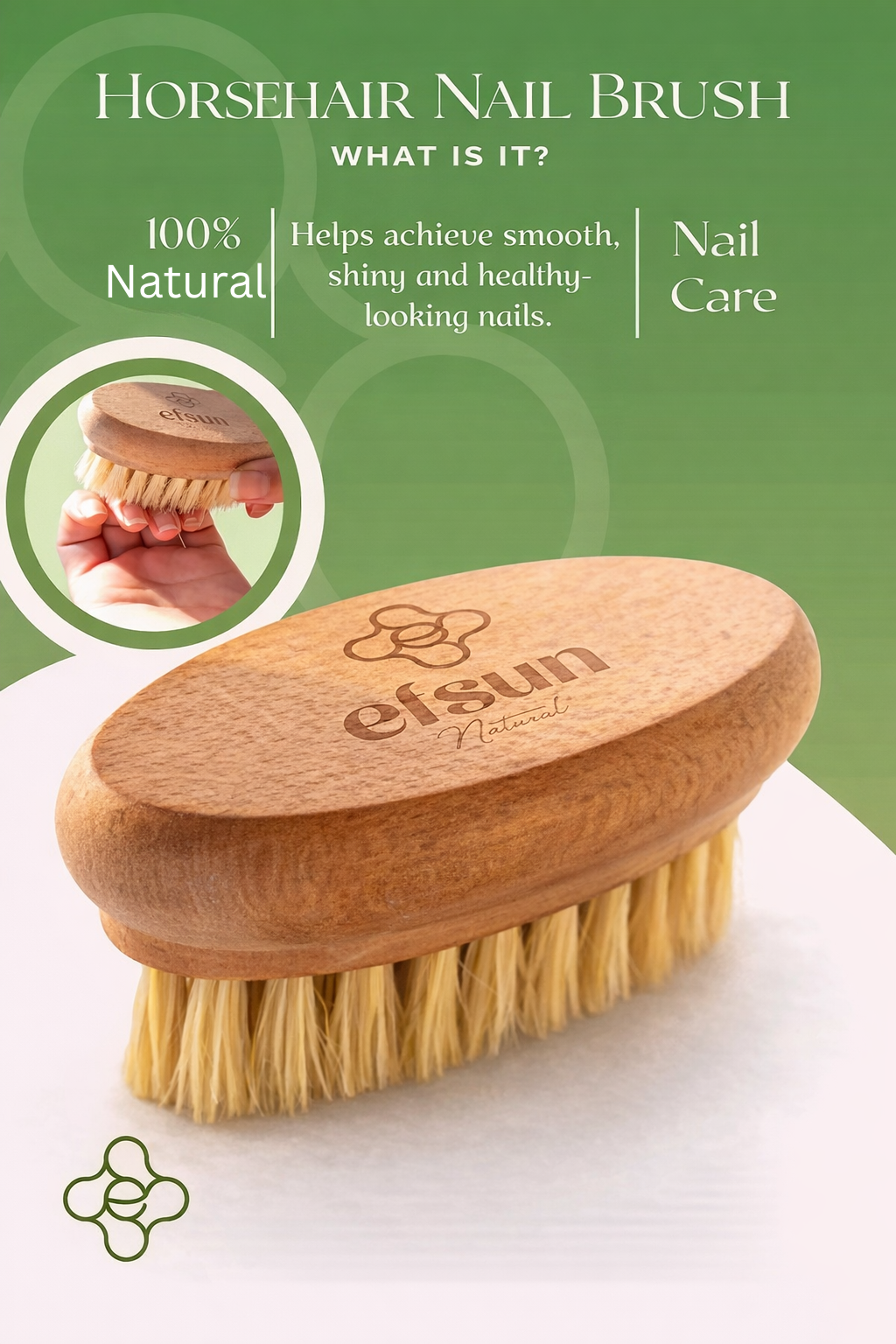 100% natural nail cleaning brush