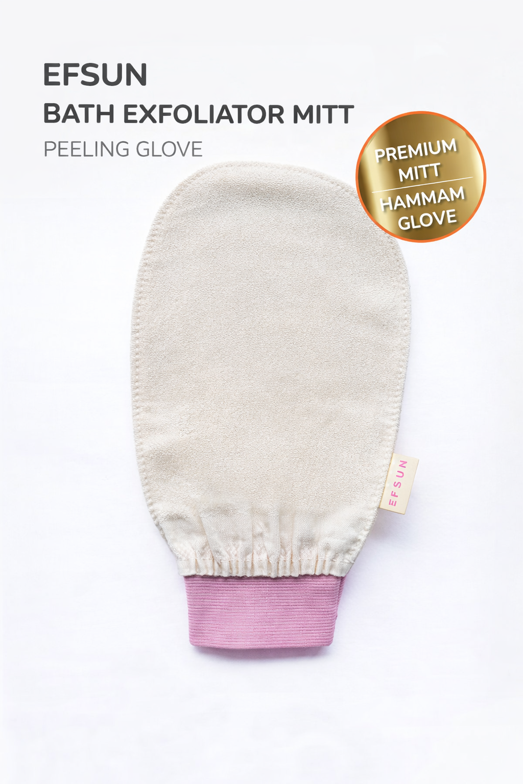 Premium Turkish Hammam exfoliating mitt made from 100% floss silk by Efsun Natural