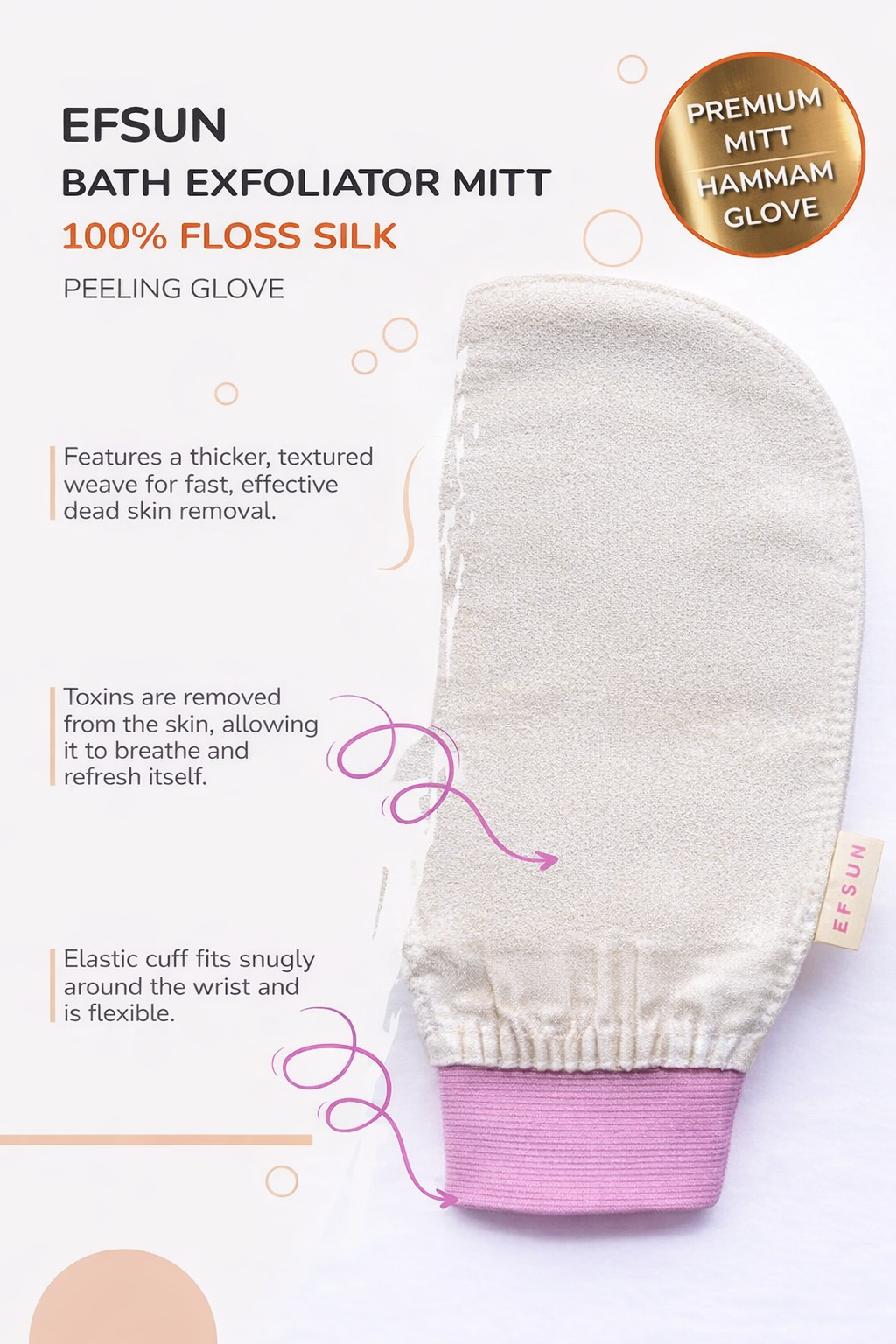 Luxury bath exfoliator glove for deep body cleansing and smooth skin