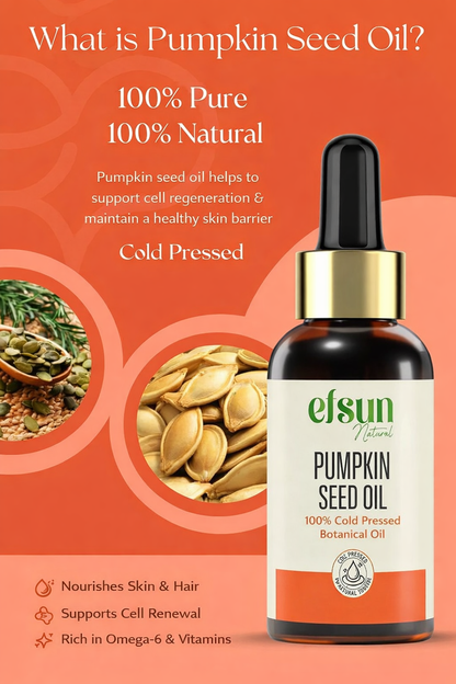 Natural pumpkin seed oil with glass dropper