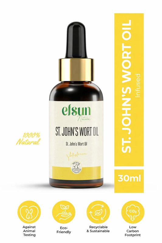 Efsun Natural St. John’s Wort Oil 30ml amber glass dropper bottle